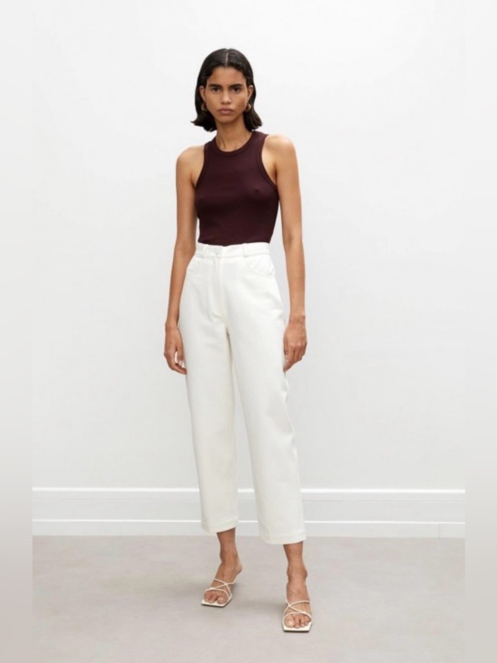 RÓHE Off-White Cotton Valentina Cropped Pants Trousers Size 38 / US 6